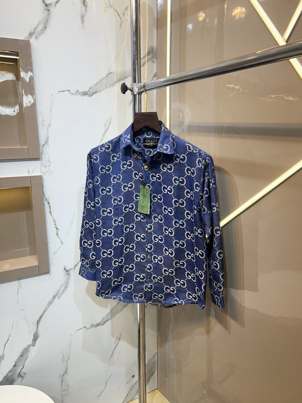 GUCCI ALL OVER MONOGRAM PRINTED SOFT JAQUARD FABRIC PREMIUM SHIRT