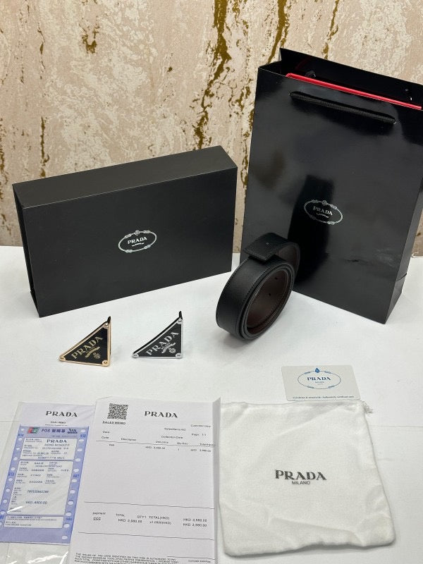 PRADA PREMIUM BELT DOUBLE BUCKLE
