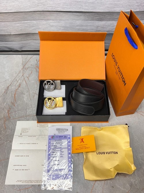 louis vuitton combo belt with og carrybag