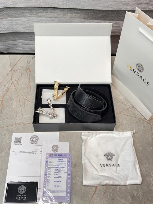 VERSACE combo belt with ogbox carrybag dustbag