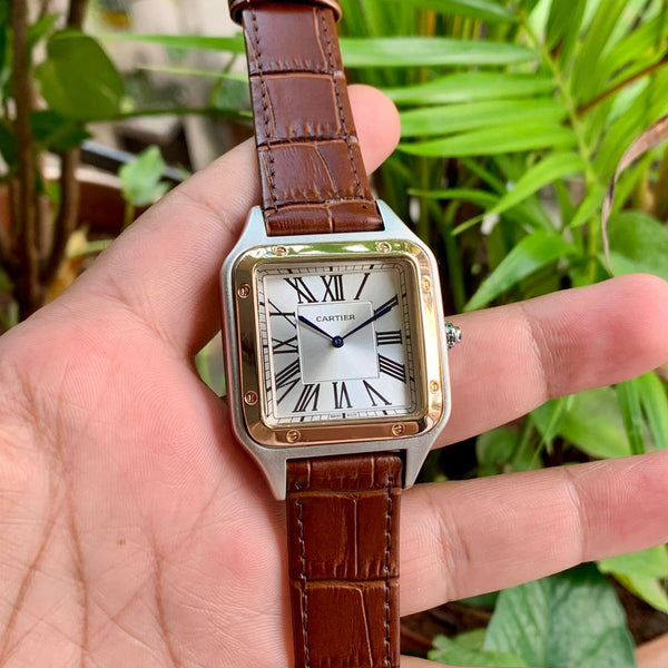 Cartier DuMont Brown Silver Gold