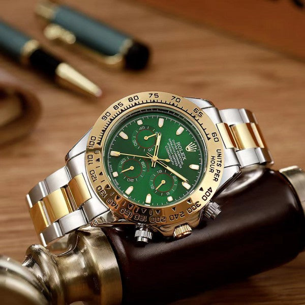 Rolex Daytona Chosmograph Silver Gold Green Dial