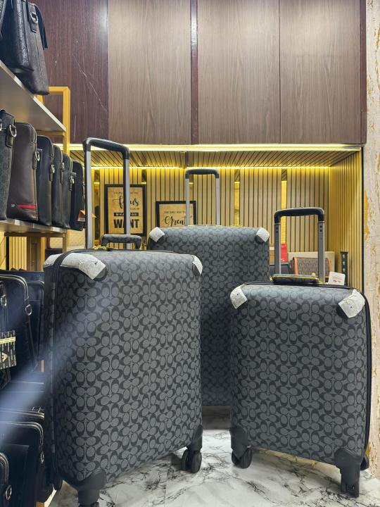 Coach Signature Canvas Carry On Rolling Luggage Premium Quality Trolley Bag